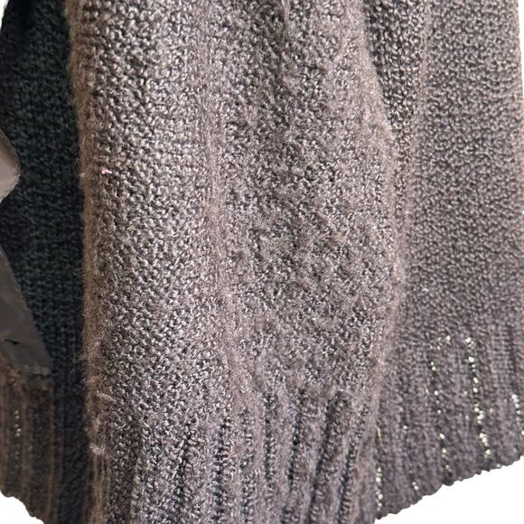 Cop. Copine Brown Patch Pocket Side Zipper Funky Sweater with Hood sz L - Picture 6 of 11